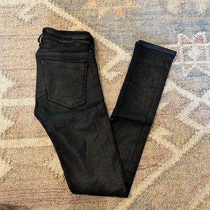 Size 25 - Citizens of Humanity - Black coated skinny low rise jeans